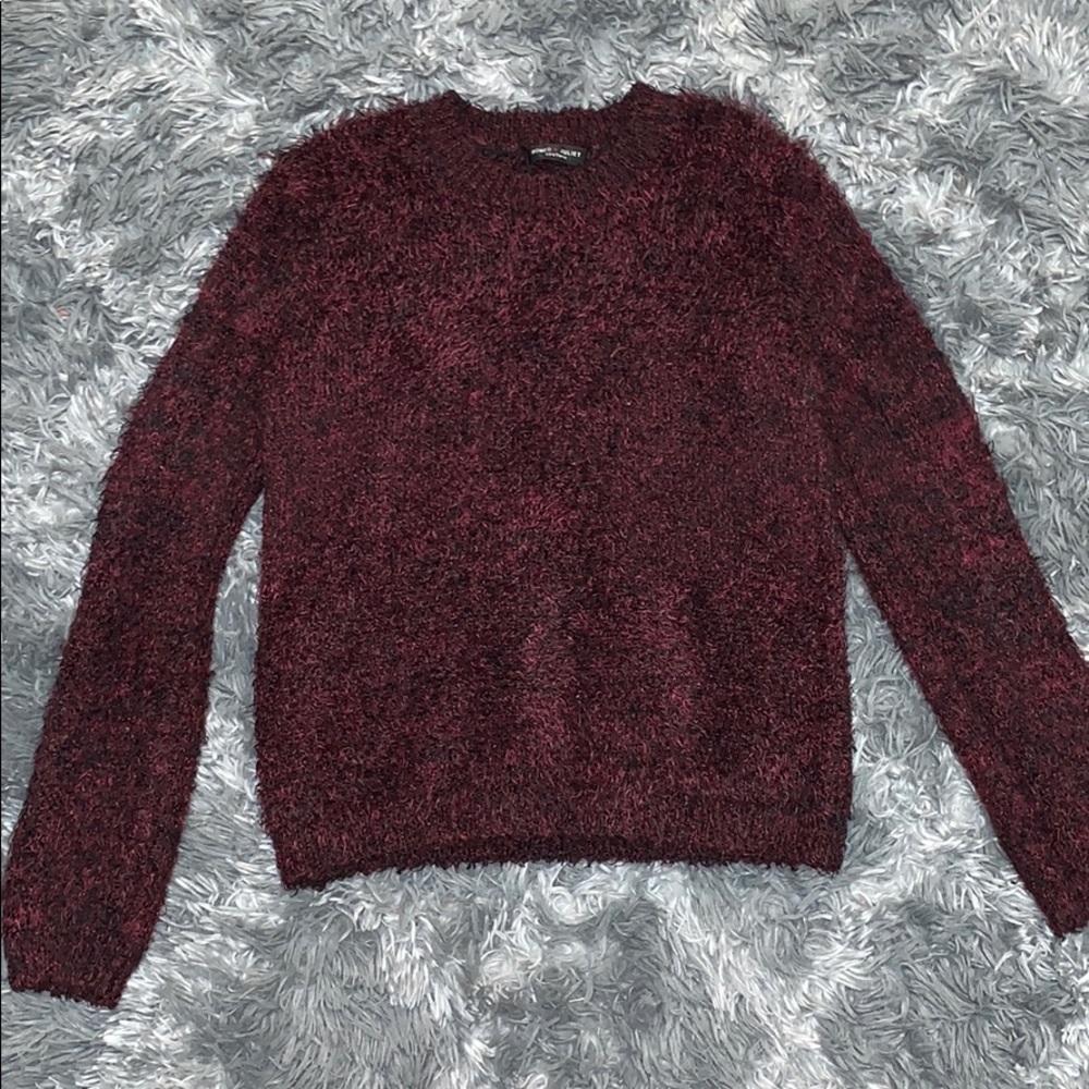 Burgundy & black sweater